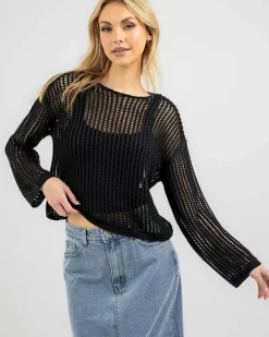 Alexa Crochet Long Sleeve Top