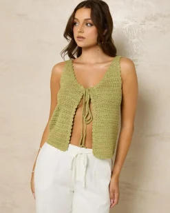 Anastasia Crochet Tie Up Cami Top