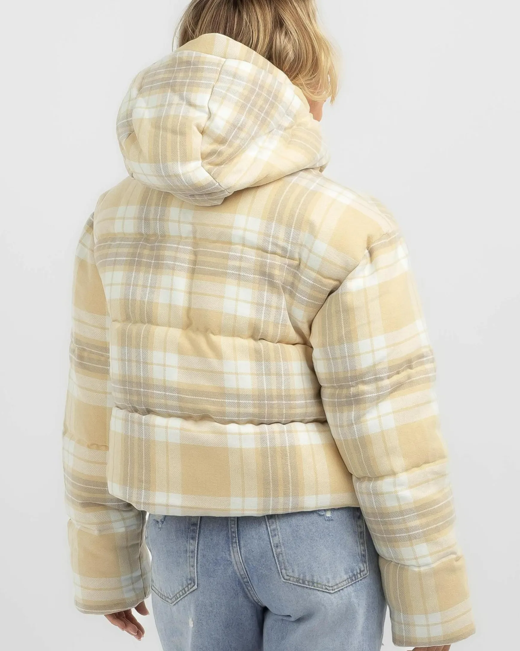 Anti-Series Surf Check Hooded Puffer Jacket