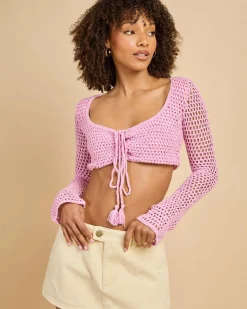 Ashy Crochet Ultra Crop Top