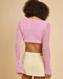 Ashy Crochet Ultra Crop Top