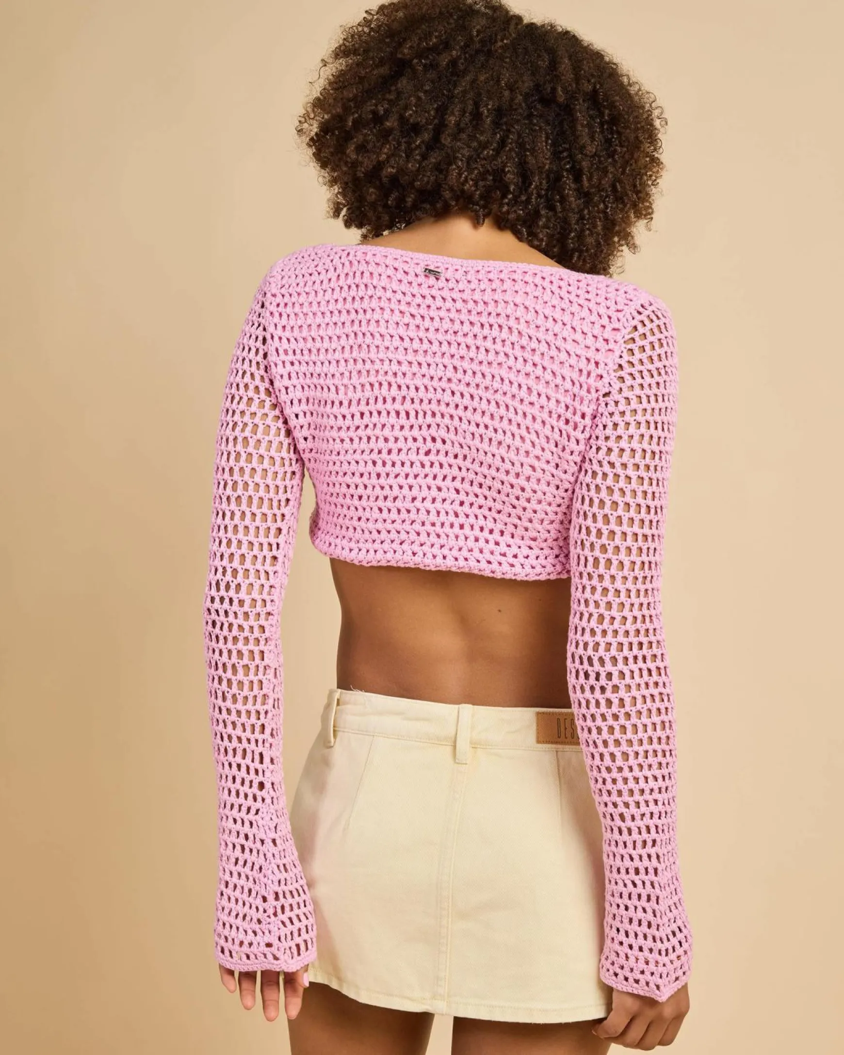 Ashy Crochet Ultra Crop Top