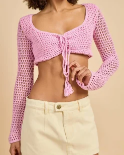 Ashy Crochet Ultra Crop Top