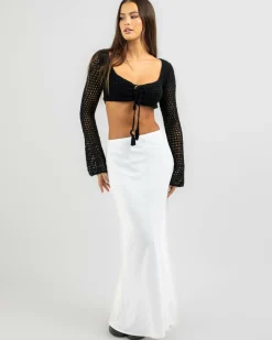 Ashy Crochet Ultra Crop Top