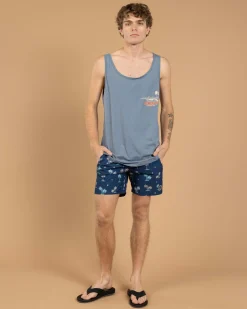 Azure Elastic Waist Board Shorts