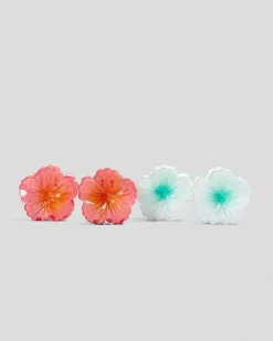 Baby Hibiscus Flower Hair Claw Clip Pack