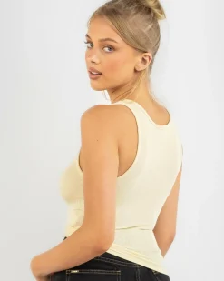 Basic Scoop Neck Rib Tank Top