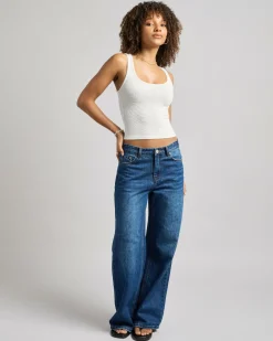 Basic Scoop Neck Rib Tank Top