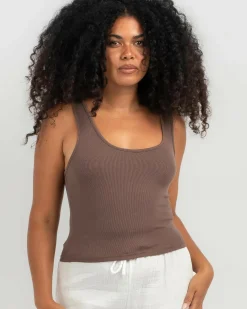 Basic Scoop Neck Rib Tank Top