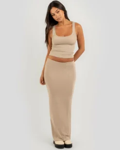 Basic Scoop Neck Rib Tank Top