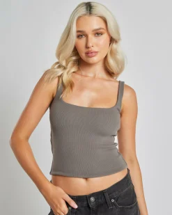 Basic Square Neck Rib Tank Top
