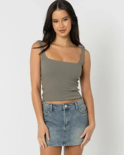 Basic Square Neck Rib Tank Top