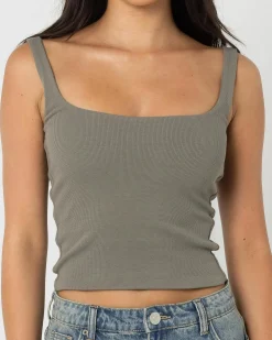 Basic Square Neck Rib Tank Top