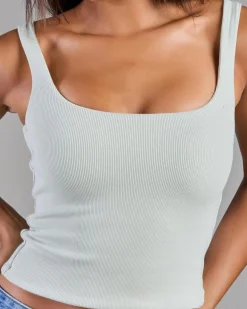 Basic Square Neck Rib Tank Top