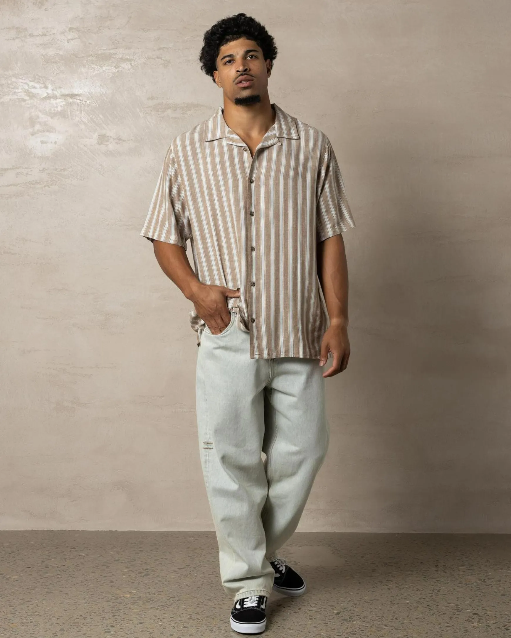 Beat Stripe Vintage Short Sleeve Shirt