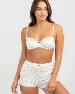 Bellis Floral Print Lace Bra