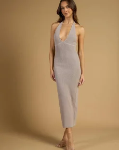 Bianca Halter Knit Midi Dress