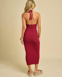 Bianca Halter Knit Midi Dress