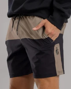 Bicolour Elastic Waist Shorts