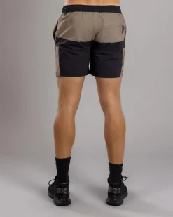 Bicolour Elastic Waist Shorts