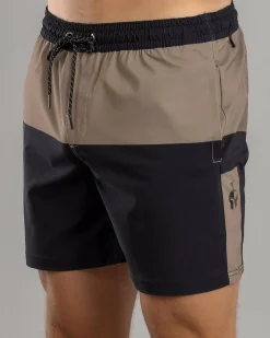 Bicolour Elastic Waist Shorts