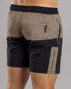 Bicolour Elastic Waist Shorts