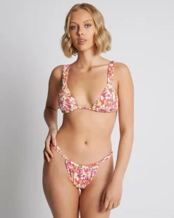 Bloom Floral Soft Strap Sliding Triangle Bikini Top