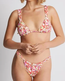 Bloom Floral Soft Strap Sliding Triangle Bikini Top