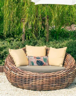 Blush Palm Inflatable Beach Pillow