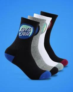 Boys' Bold Shadow Dot Crew Socks 4 Pack