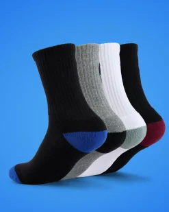 Boys' Bold Shadow Dot Crew Socks 4 Pack