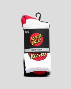 Boys' Classic Dot Crew Socks 4 Pack