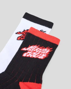 Boys' Flamed Stack Upside Down Crew Socks 2 Pack