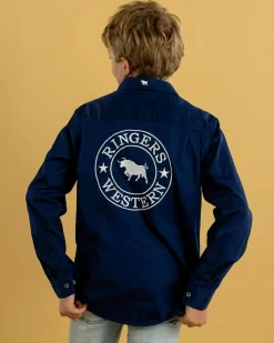 Boys' Jackaroo Full Button Work Long Sleeve Shirt