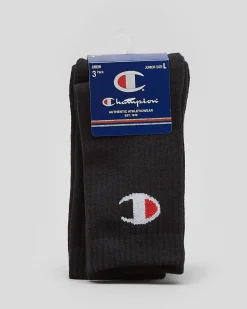 Boys' Large Sport C Logo Crew Socks 3 Pack