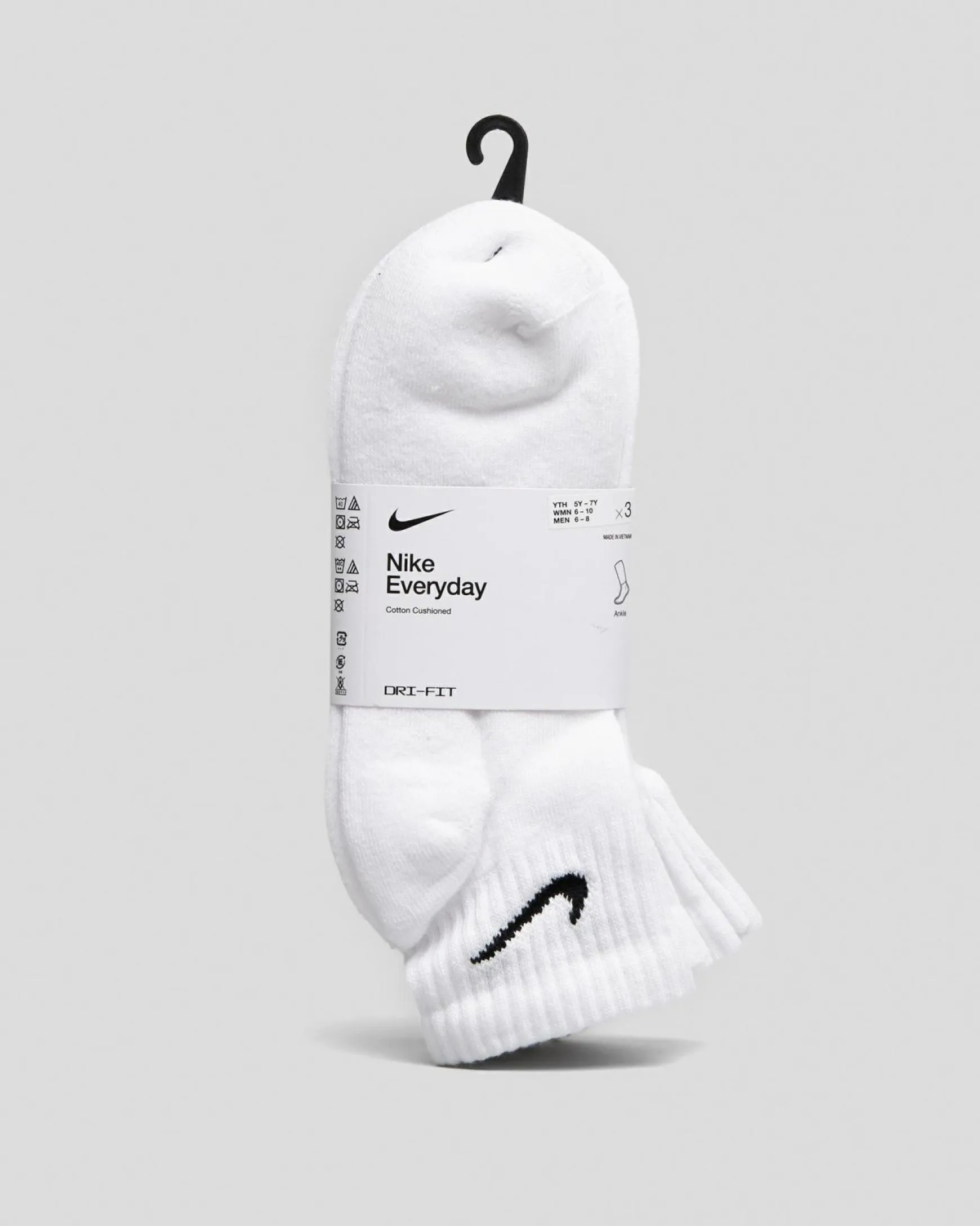 Boys' Training Ankle Socks 3 Pack