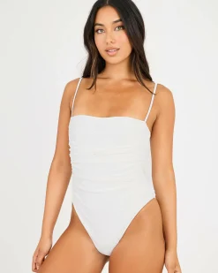 Brighton Eyelet Scrunched Side One Piece Swimsuit