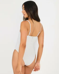 Brighton Eyelet Scrunched Side One Piece Swimsuit