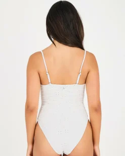 Brighton Eyelet Scrunched Side One Piece Swimsuit