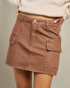 Cargo Denim Mini Skirt