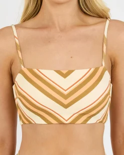 Catalina Stripe Bandeau Bikini Top