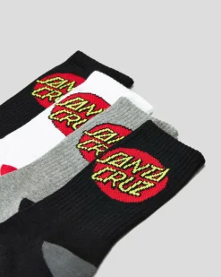 Classic Dot Crew Socks 4 Pack
