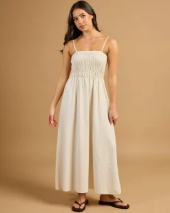 Classic Shirred Midi Dress