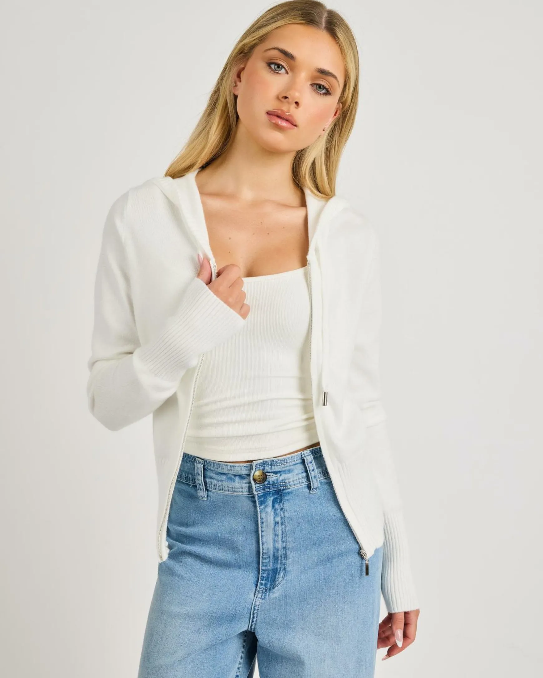 Cora Hooded Zip Knit Jumper