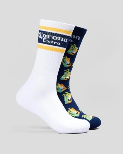 Corona Beach Life Sneaker Socks 2 Pack