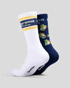 Corona Beach Life Sneaker Socks 2 Pack