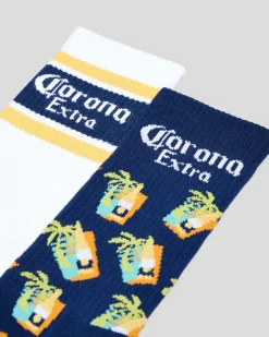 Corona Beach Life Sneaker Socks 2 Pack