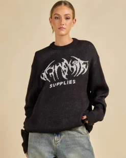 Diablo Box Fit Crew Neck Knit Sweater