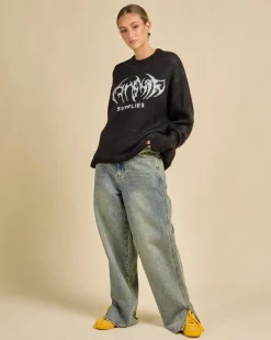 Diablo Box Fit Crew Neck Knit Sweater