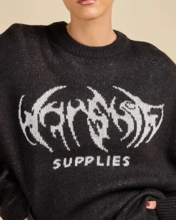 Diablo Box Fit Crew Neck Knit Sweater